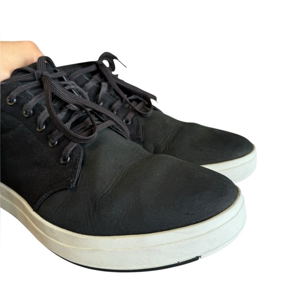 Timberland Davis Square Black Leather & Cordura Canvas Ortholite Chukka Shoe 10 - Picture 15 of 16
